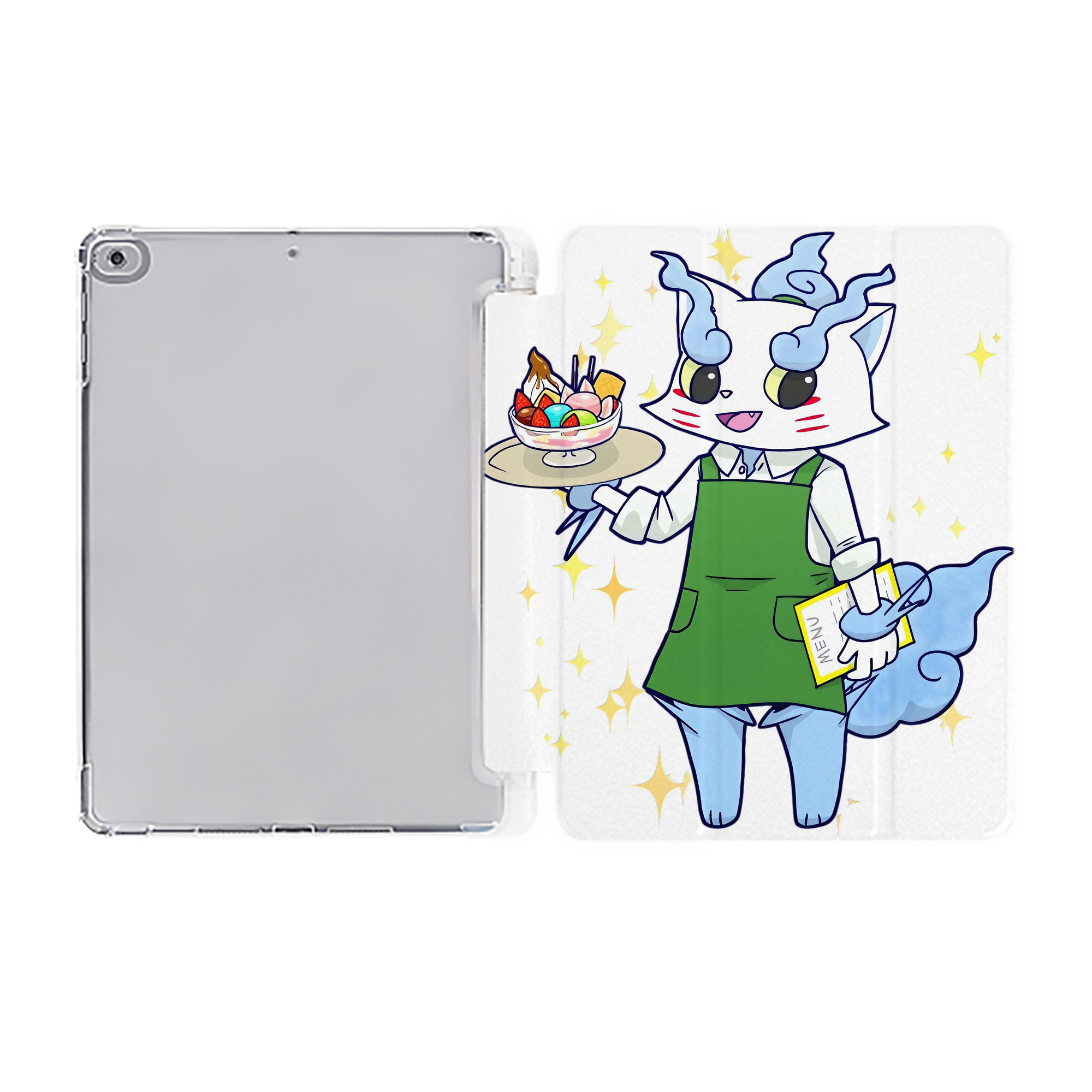 （画像用） 妖怪ウォッチ Yo-kai Watch IPad ケース ペン収納付き 三つ折りスタンド PUレザー×シリコン 対応機種9.5/10.5/10.9インチ